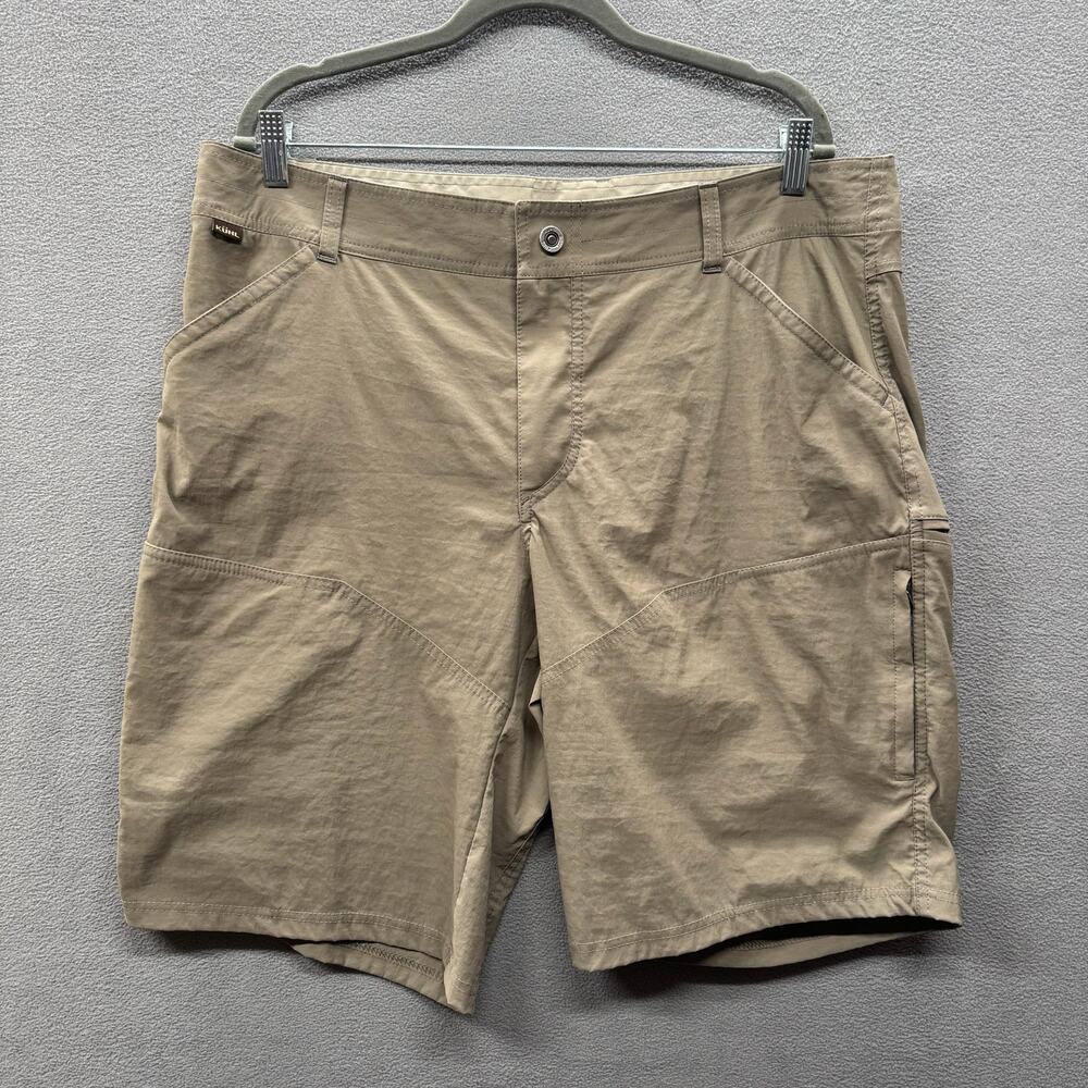 Kuhl Renegade Shorts Mens 38 Khaki Tan Hiking Camping Gorpcore Outdoors Casual